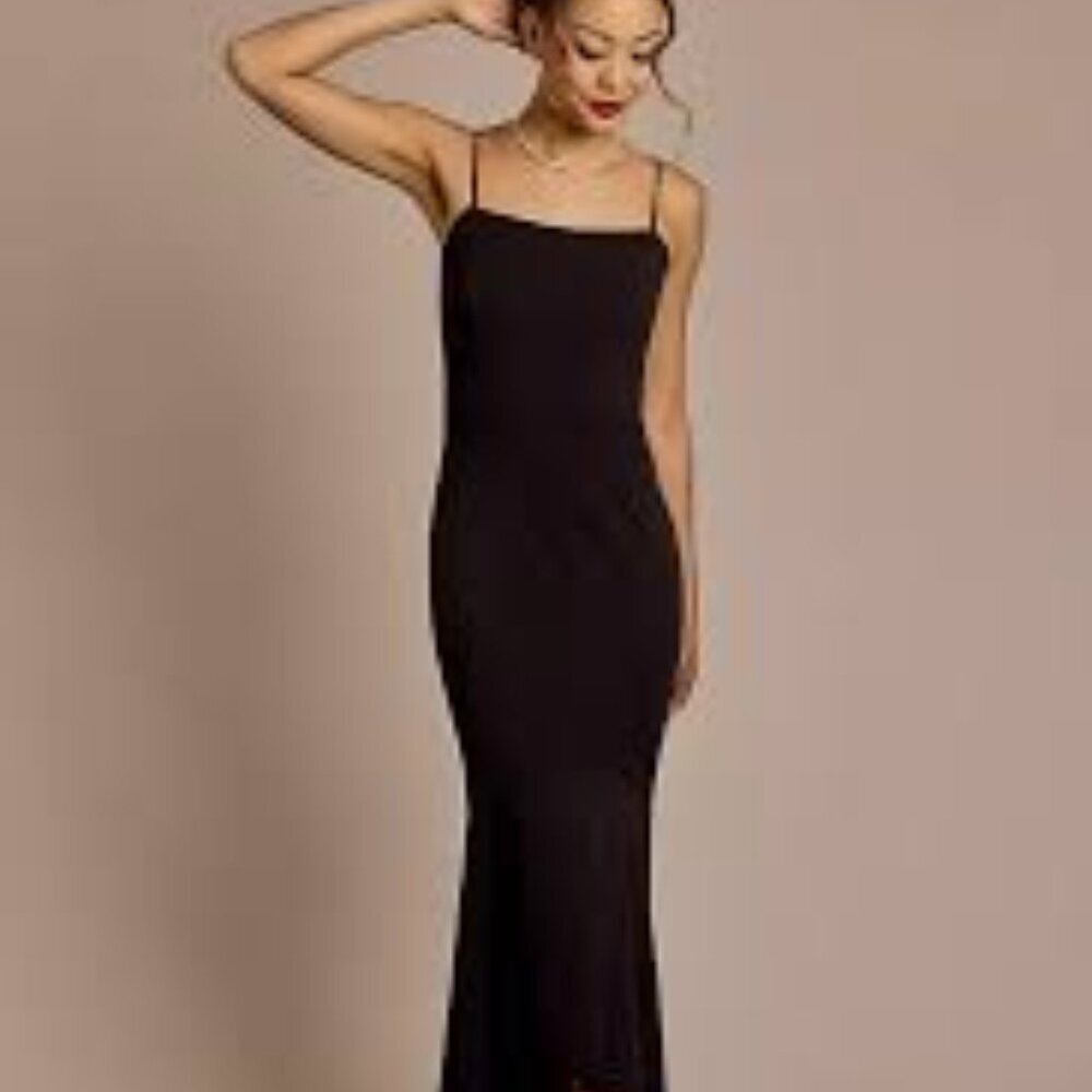 NWT David Bridal DE LARU Maxi Dress Subtle Sequin Banding Size 3